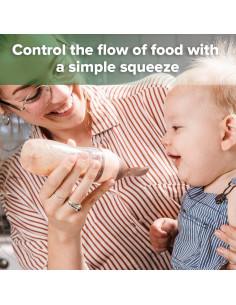 Cuchara dispensadora Haakaa 4oz silicona gris para bebés 2