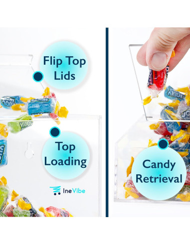 Dispensador de Dulces IneVibe 0.62 kg Acrílico Transparente