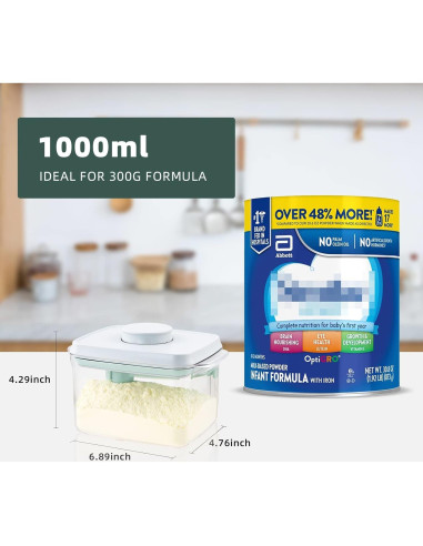 Contenedor de viaje hermético Tourdeus 1000ml transparente