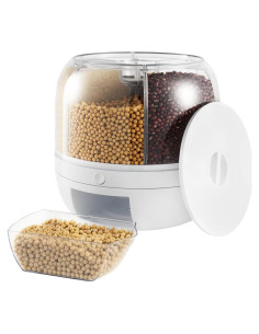 Dispensador de Granos 6 Compartimentos JJIE 13kg Rotatorio