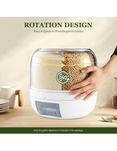 Dispensador de Granos 6 Compartimentos JJIE 13kg Rotatorio 2