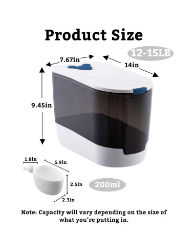 Contenedor de Almacenamiento de Comida BNOSDM 15L Hermético