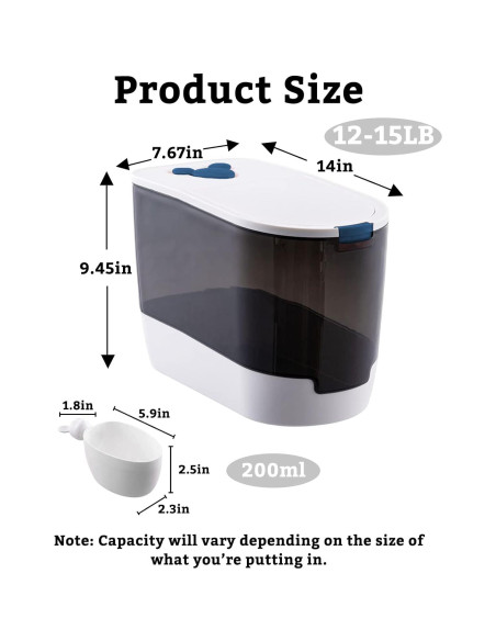 Contenedor de Almacenamiento de Comida BNOSDM 15L Hermético