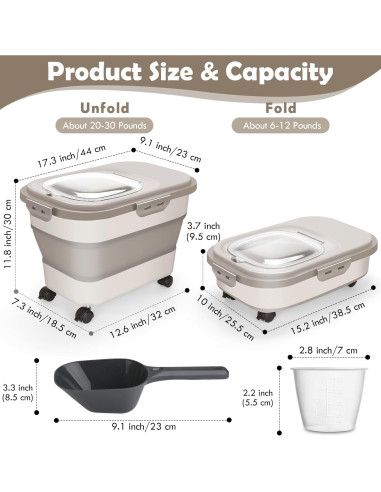 Contenedor de Almacenamiento Hermético SSAWcasa 20L con Ruedas