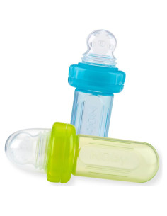 Nuby Dispensador de Comida Silicona 2pk Aqua Verde 90ml
