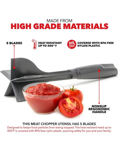 Picador de Carne Manual Exultimate - Utensilio Antiadherente 25.4 cm