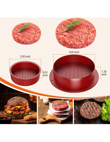 Prensa de Hamburguesas 4-en-1 Pisol con 100 Papeles de Cera