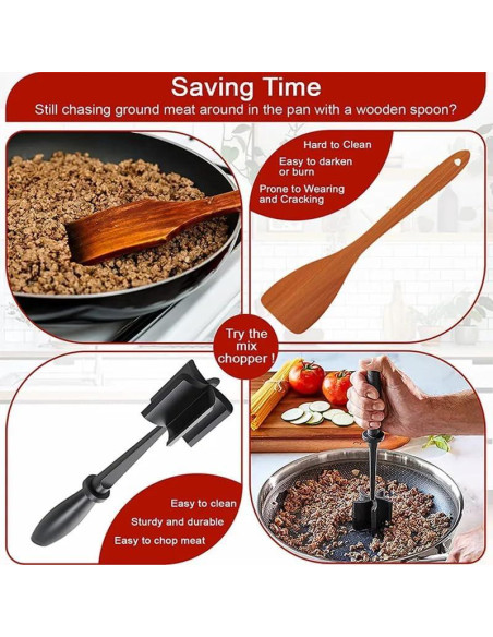 Mejorador de Picadora de Carne tumbliQ, 5 Cuchillas Curvas, Nylon