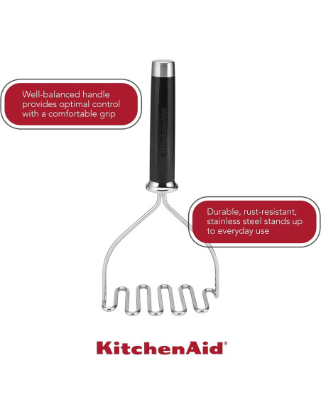 Prensador de Alimentos KitchenAid 26 cm Acero Inoxidable Negro