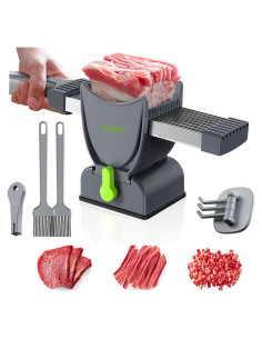 Cortador de Carne Fresca QYKIC con 17 Cuchillas y Grosor Ajustable