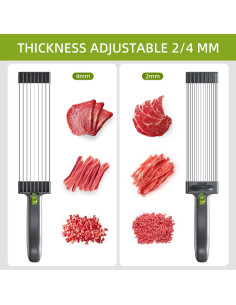 Cortador de Carne Fresca QYKIC con 17 Cuchillas y Grosor Ajustable 2