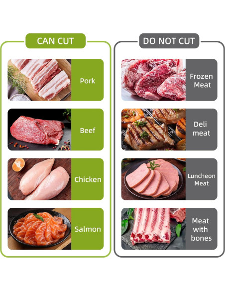 Cortador de Carne Fresca QYKIC con 17 Cuchillas y Grosor Ajustable