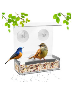 Comedero de Ventana Acrílico PROMISE YO para Aves Silvestres