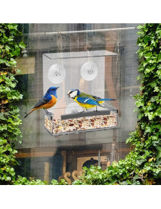 Comedero de Ventana Acrílico PROMISE YO para Aves Silvestres 2
