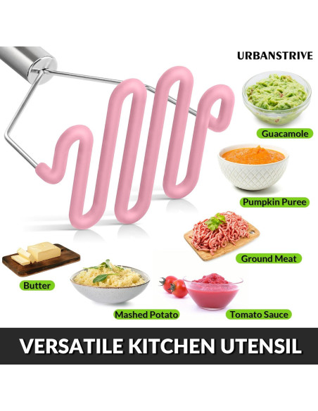 Prensador de Papas Urbanstrive Acero Inoxidable Rosa 23x12cm