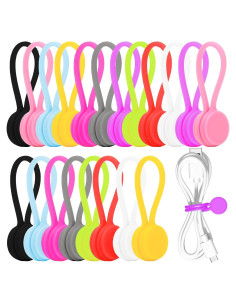 20 Correas Magnéticas de Silicona SUBANG para Cables