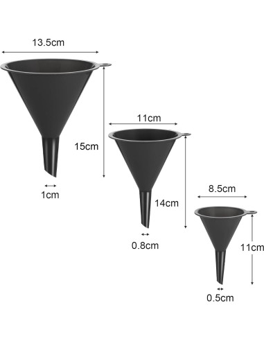Juego de 3 Embudos de Plástico Wanmu - Grande, Mediano, Pequeño