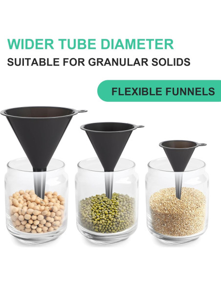 Juego de 3 Embudos de Plástico Wanmu - Grande, Mediano, Pequeño