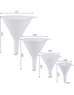 Embudo plástico multiusos KarZone 4 Pack - 13,97 cm 2