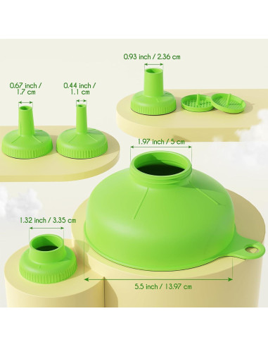 Embudo Versátil Pisol Verde con 5 Picos y 2 Filtros