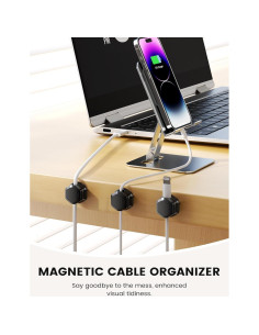 Paquete de 6 Clips Magnéticos para Cables XILILAI Negro 2