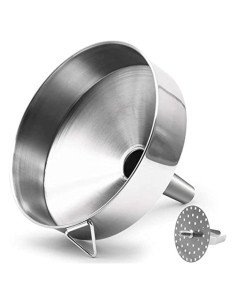 Embudo Grande HOXHA Acero Inoxidable 20,07 cm con Colador