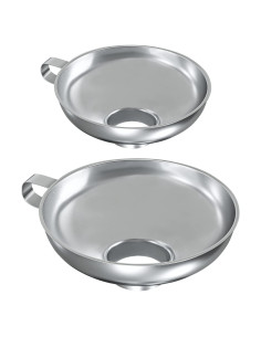 Embudo de Acero Inoxidable Natikon Boca Ancha 2 Piezas