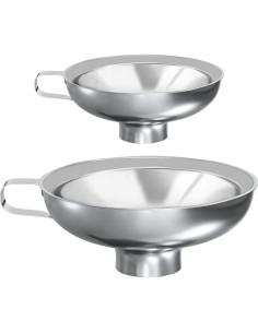 Embudo de Acero Inoxidable Natikon Boca Ancha 2 Piezas 2