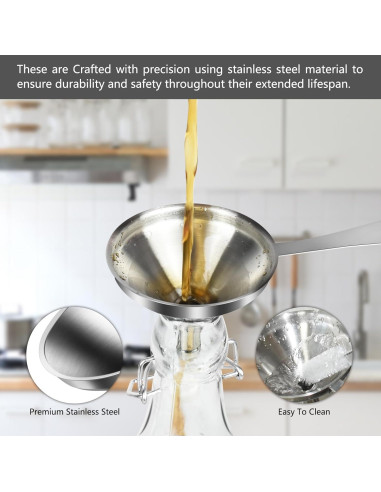Juego de 3 Embudos de Acero Inoxidable Artcome para Cocina