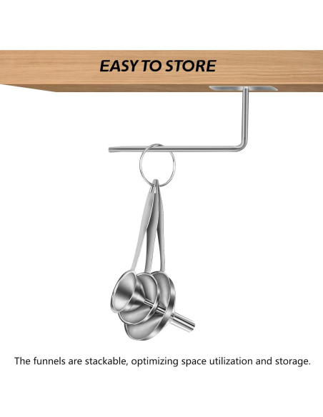 Juego de 3 Embudos de Acero Inoxidable Artcome para Cocina