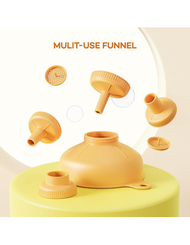 Embudo Versátil Pisol con 5 Picos y 2 Coladores Naranja