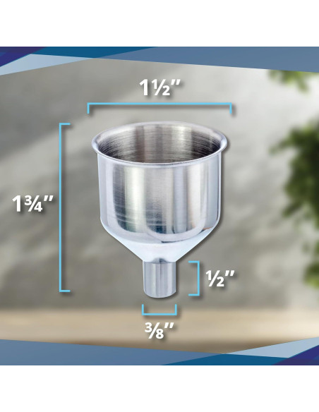 Embudo de Acero Inoxidable SE HQ93 para Frascos 5,08 cm