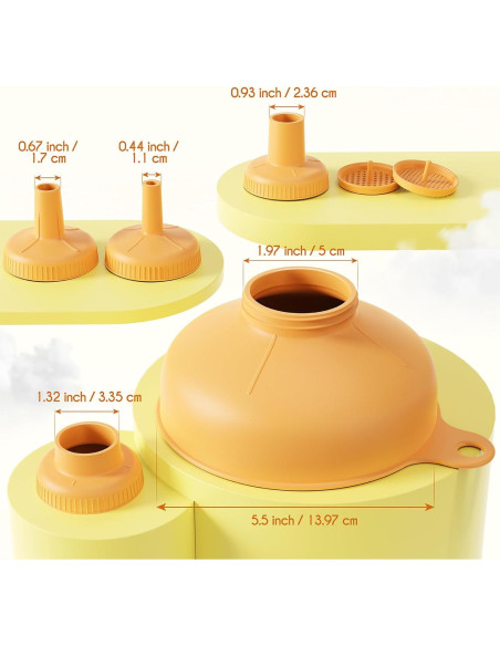 Embudo Versátil Pisol con 5 Picos y 2 Coladores Naranja