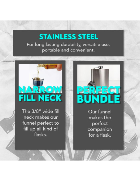 Embudo de Acero Inoxidable SE HQ93 para Frascos 5,08 cm