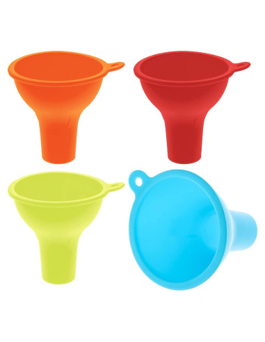 Embudo de Silicona Thinp, 4 Piezas, Boca Ancha, 7 cm
