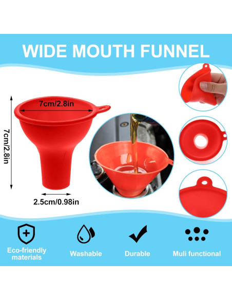 Embudo de Silicona Thinp, 4 Piezas, Boca Ancha, 7 cm