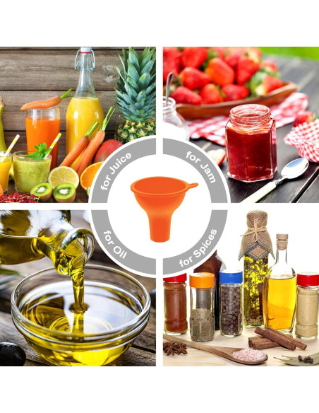 Embudo de Silicona Thinp, 4 Piezas, Boca Ancha, 7 cm