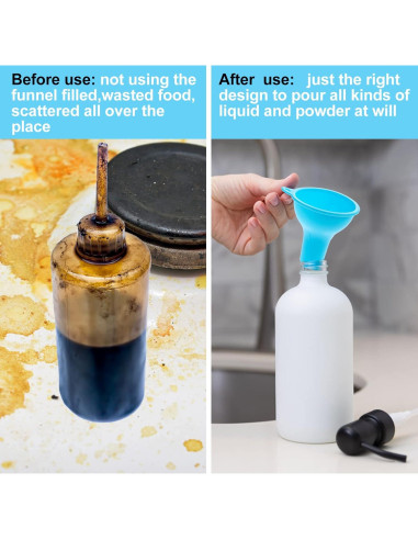 Embudo de Silicona Thinp, 4 Piezas, Boca Ancha, 7 cm