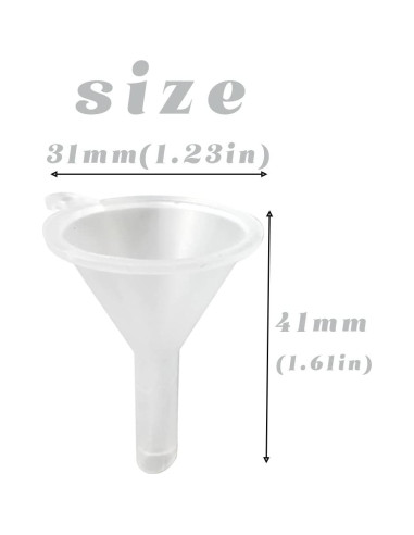GXXMEI 120 Mini Embudos de Plástico Claro para Líquidos