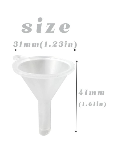 GXXMEI 120 Mini Embudos de Plástico Claro para Líquidos