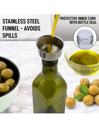 Botella dispensadora de aceite de oliva Zulay 500ml vidrio verde