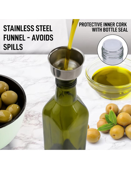 Botella dispensadora de aceite de oliva Zulay 500ml vidrio verde
