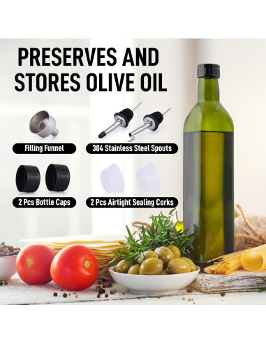 Botella dispensadora de aceite de oliva Zulay 500ml vidrio verde