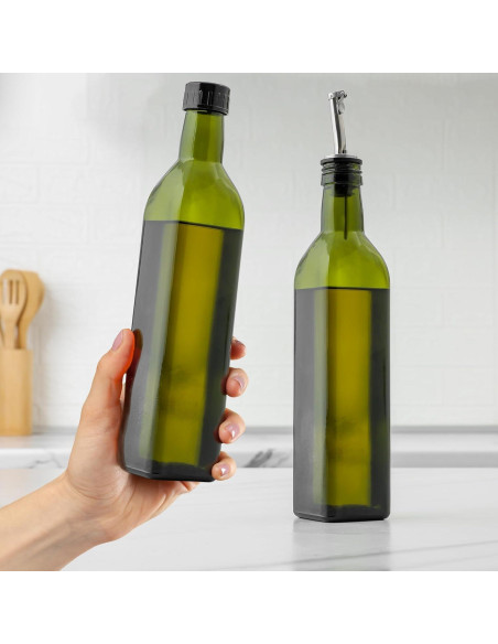 Botella dispensadora de aceite de oliva Zulay 500ml vidrio verde