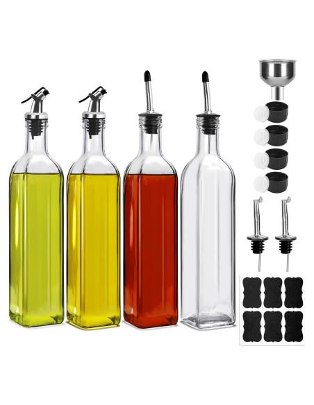 Set 4 Botellas Dispensadoras de Aceite BAKHUK 500ml Vidrio