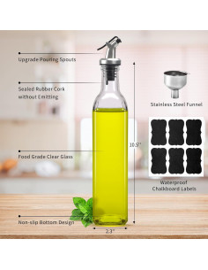 Set 4 Botellas Dispensadoras de Aceite BAKHUK 500ml Vidrio 2