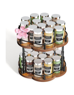 Organizador de especias giratorio SNTD 2 niveles 25,4 cm negro