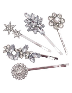 Paquete de 5 Pinzas Decorativas de Cristal Vintage EasyTech