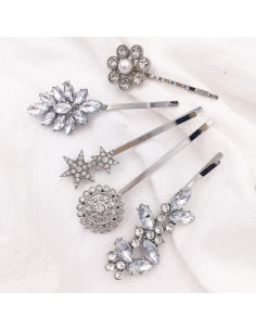 Paquete de 5 Pinzas Decorativas de Cristal Vintage EasyTech 2