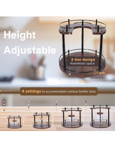 Organizador de especias Lazy Susan Yowikuw 2 niveles 30 cm 2